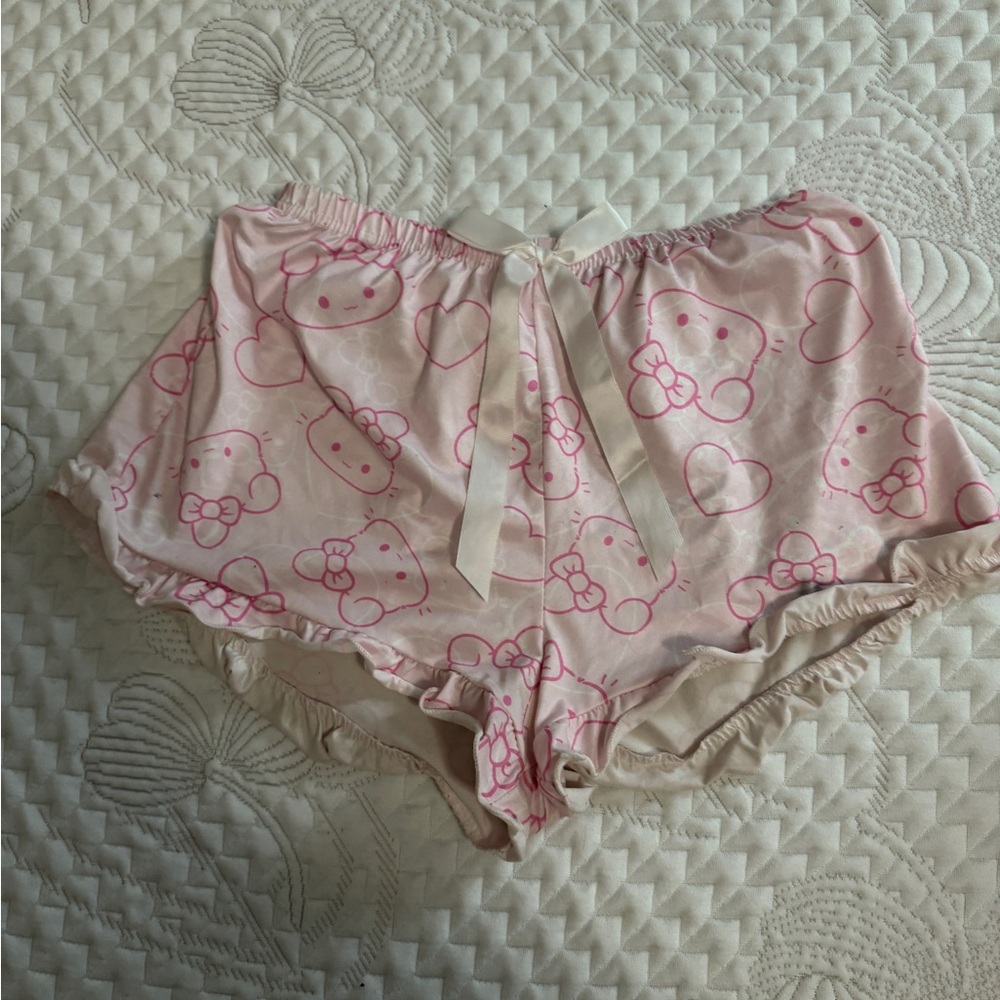Hello Kitty Pink Pajama Shorts with Floral Design